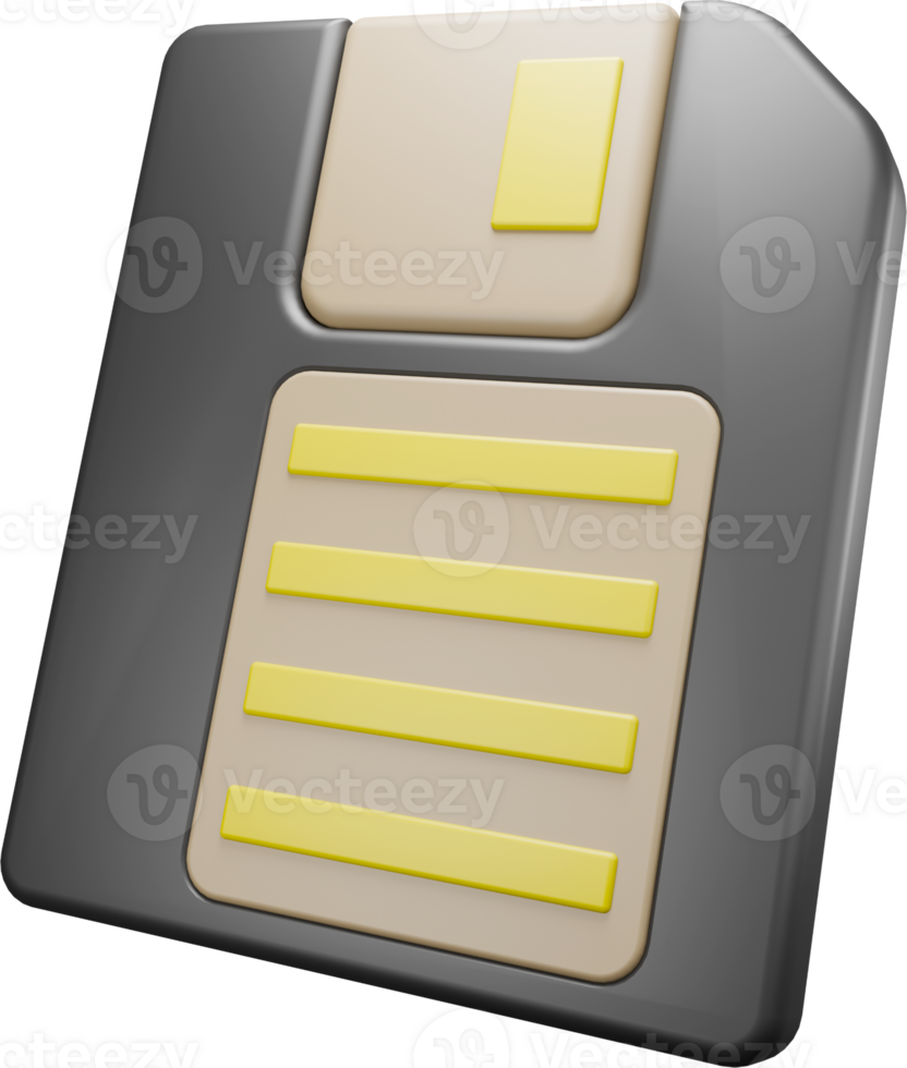 3d rendering illustration of diskette png