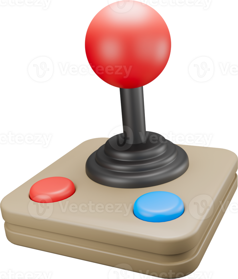 3d rendering illustration of arcade joystick png