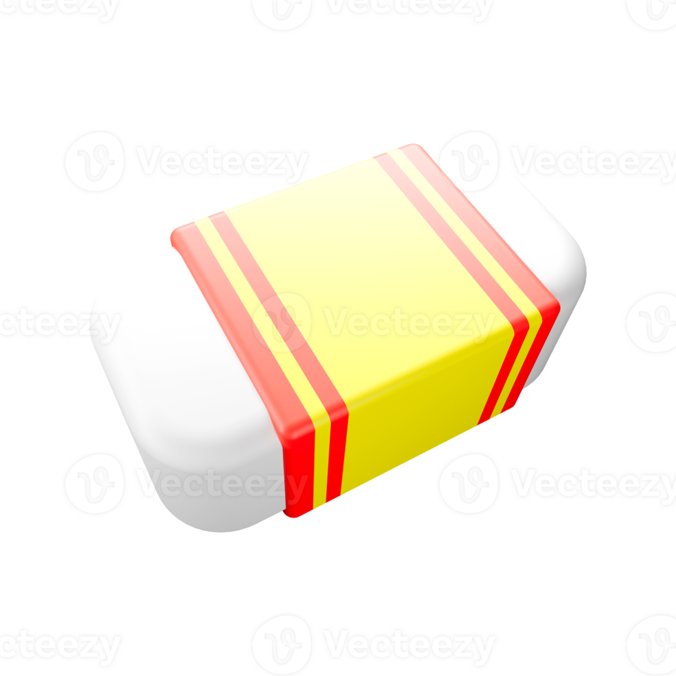 3d icon render an eraser for school png