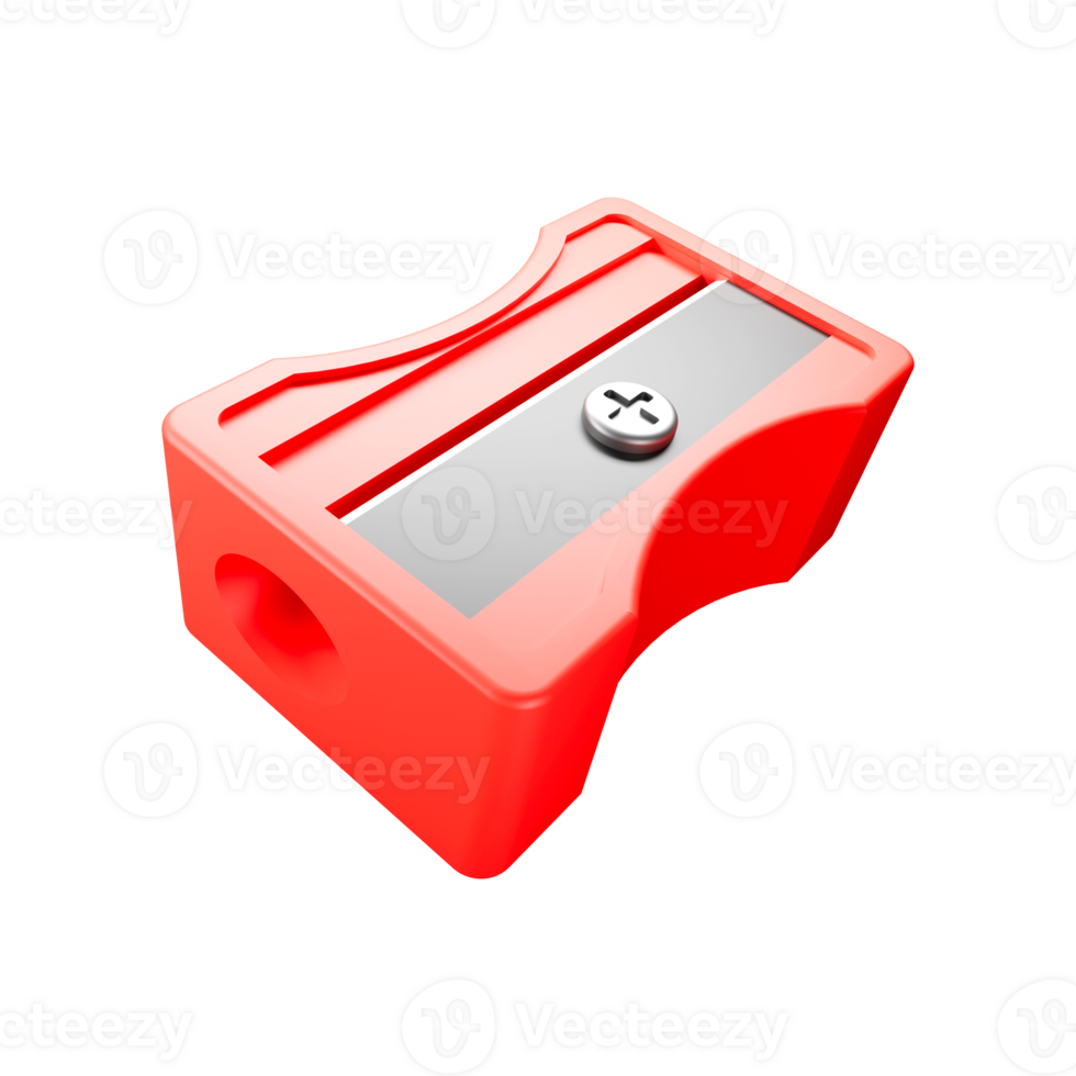3d icon render a red sharpener for school png