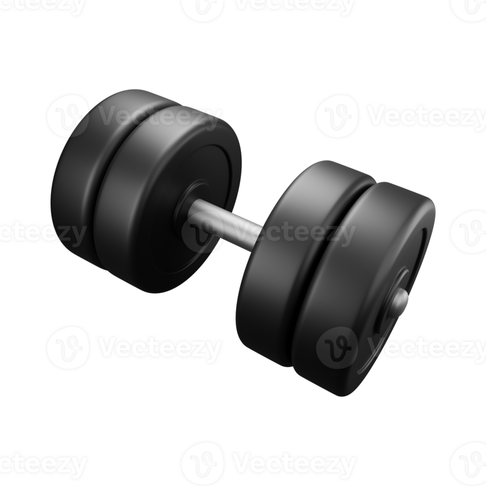 3d render illustration of barbell for gym png