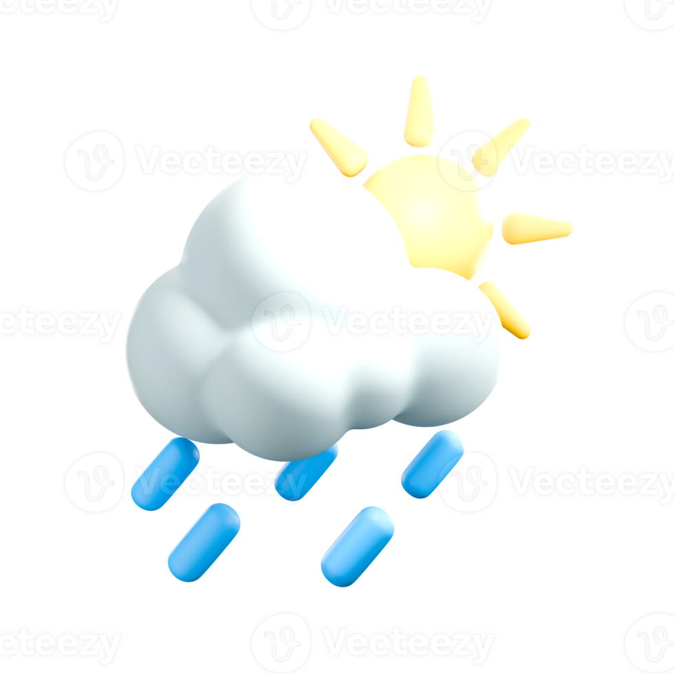 3d illustration of rainy weather png