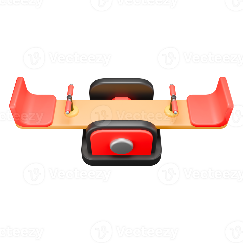 3d icon render seesaw for children in playground png