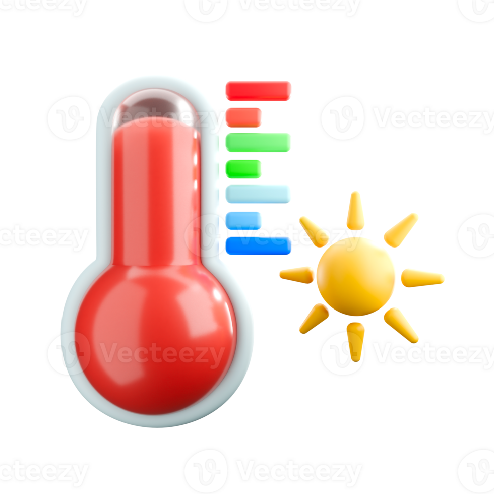 illustration of hot temperature with thermometer png