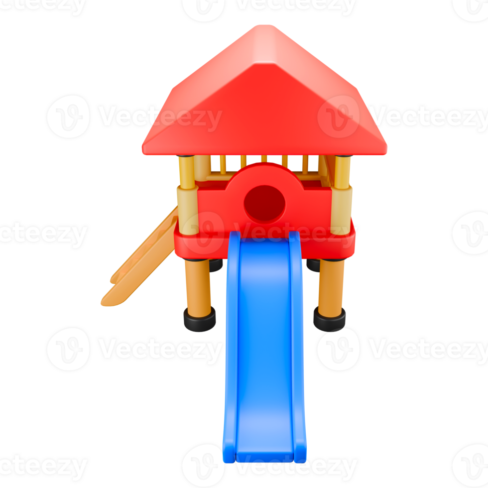 3d rendered illustration wooden toy house in playground for children png