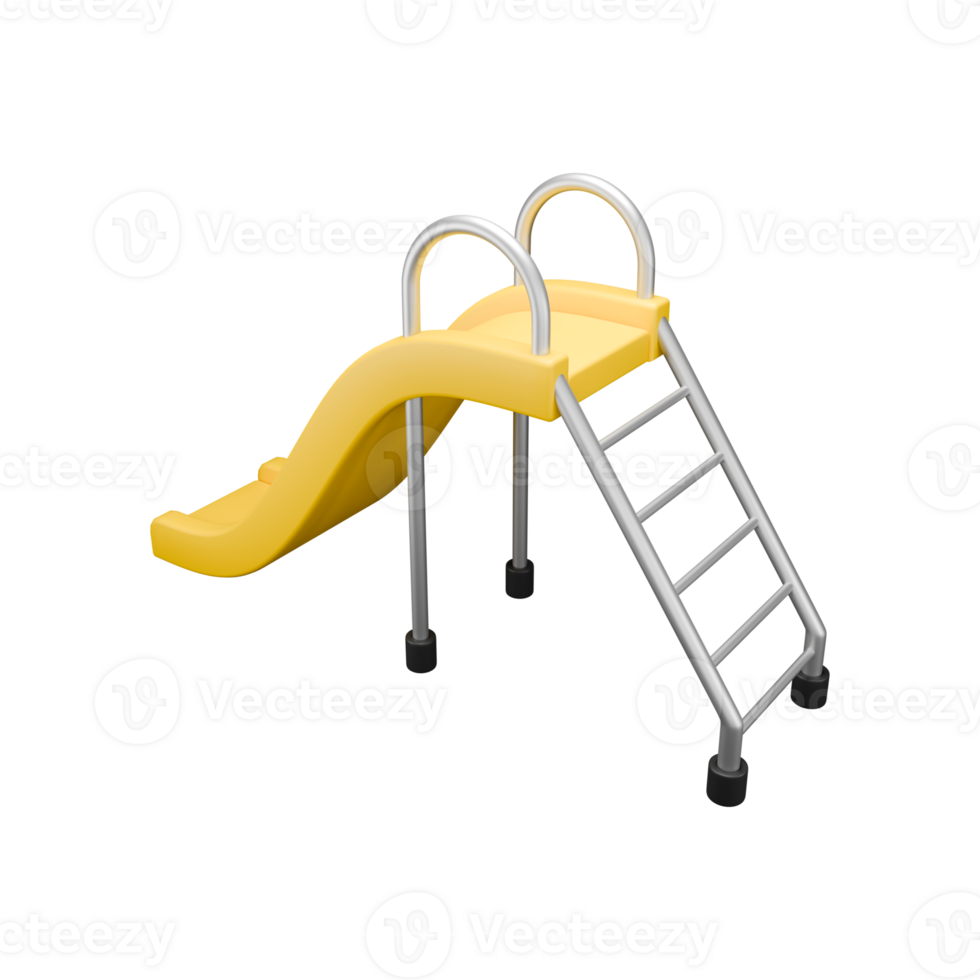 3d illustration yellow slide png