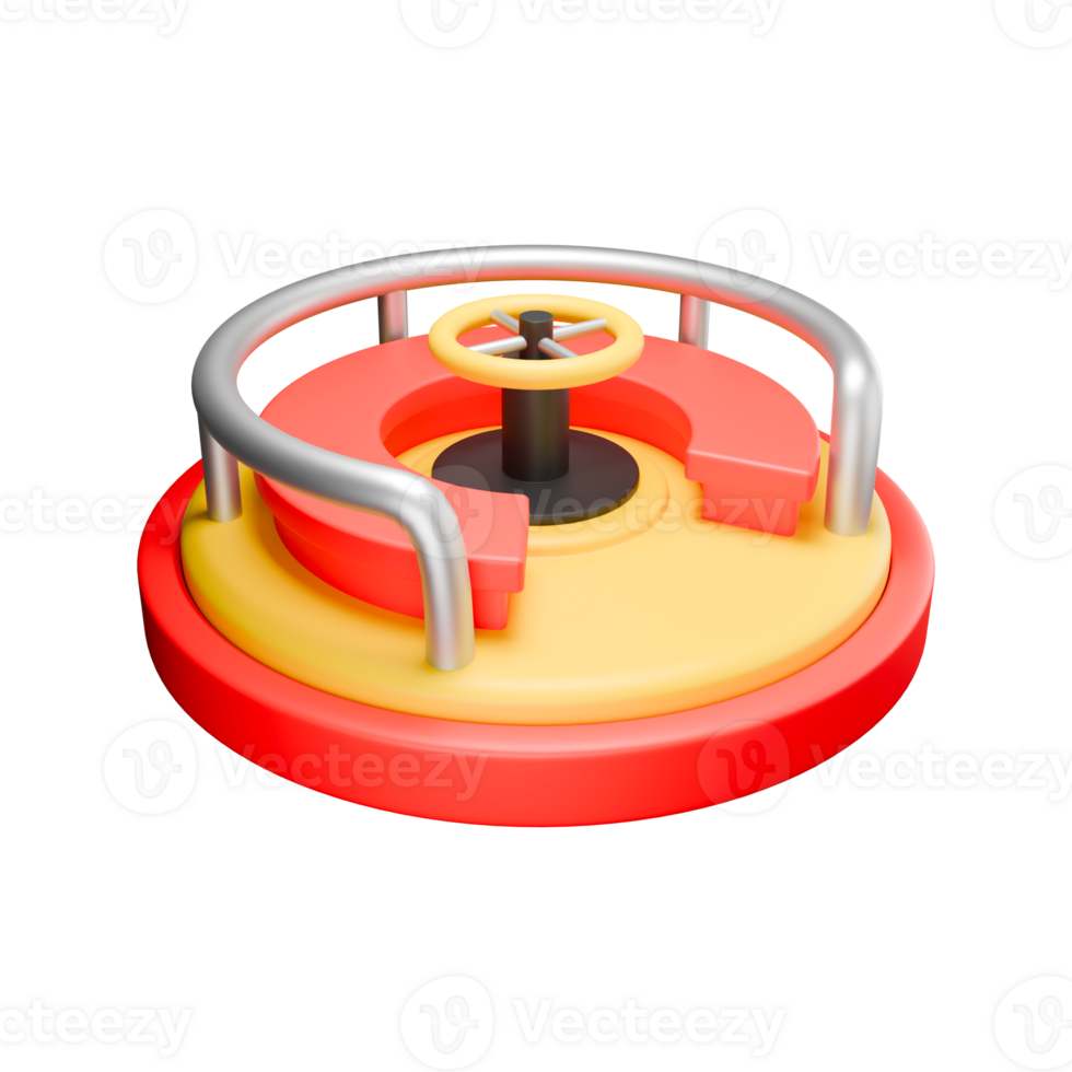 3d render illustration merry-go-round in playground png