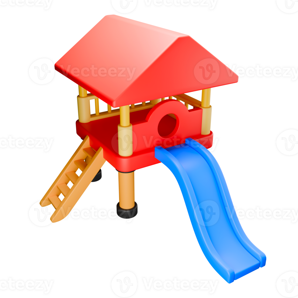 3d rendered illustration of toy house in playground png