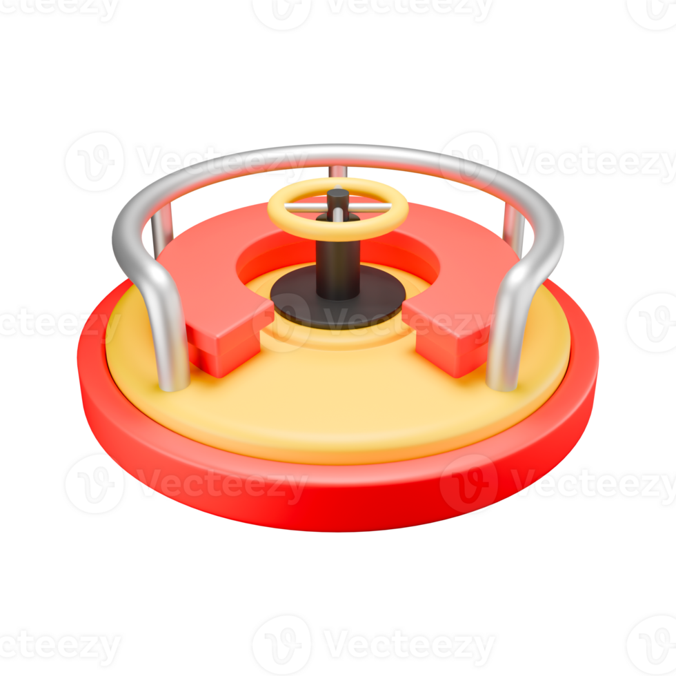 3d rendering illustration colorful merry-go-round in primary school png