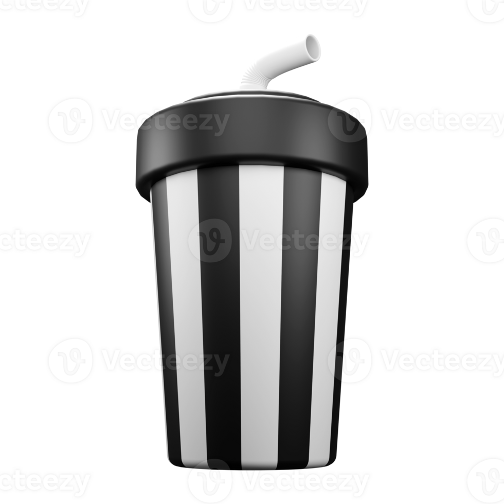 3d render illustration of cinema drinking straw with png