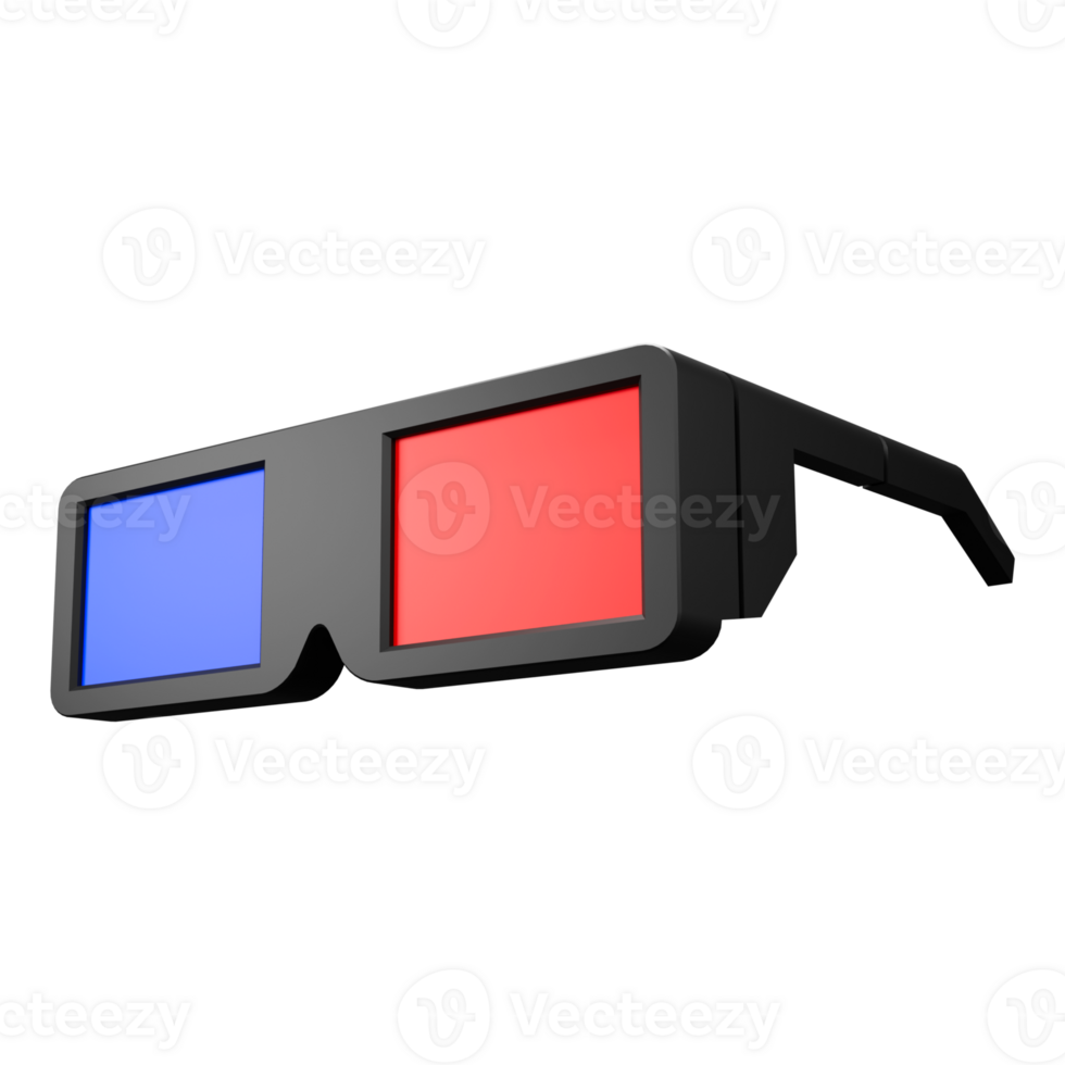 3d illustration of 3D cinema glasses png