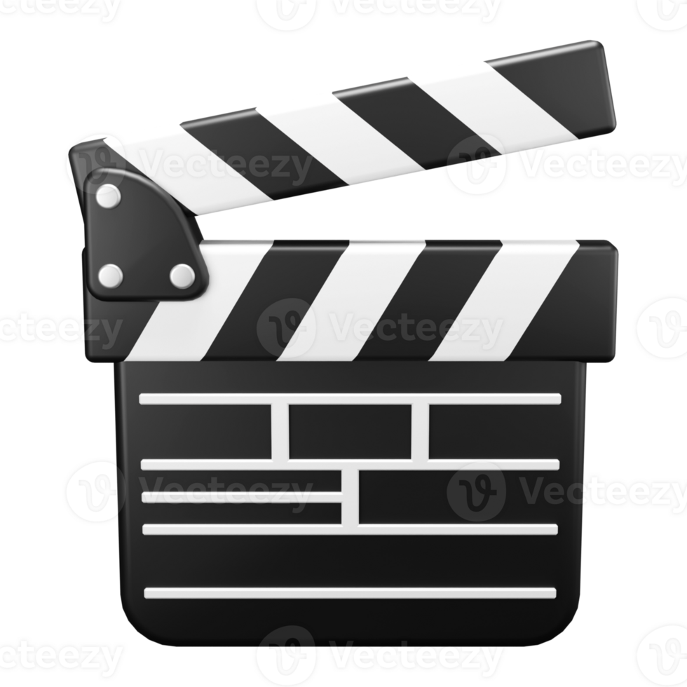 movie clapper board illustration 3d png