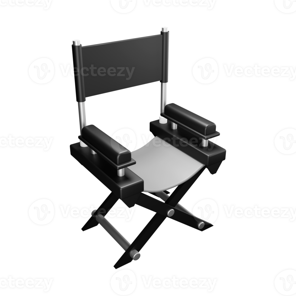 3d illustration of director's chair for film production png