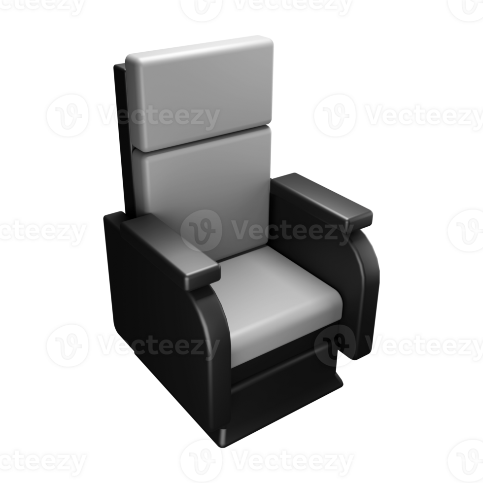 3d illustration of gray cinema seat png