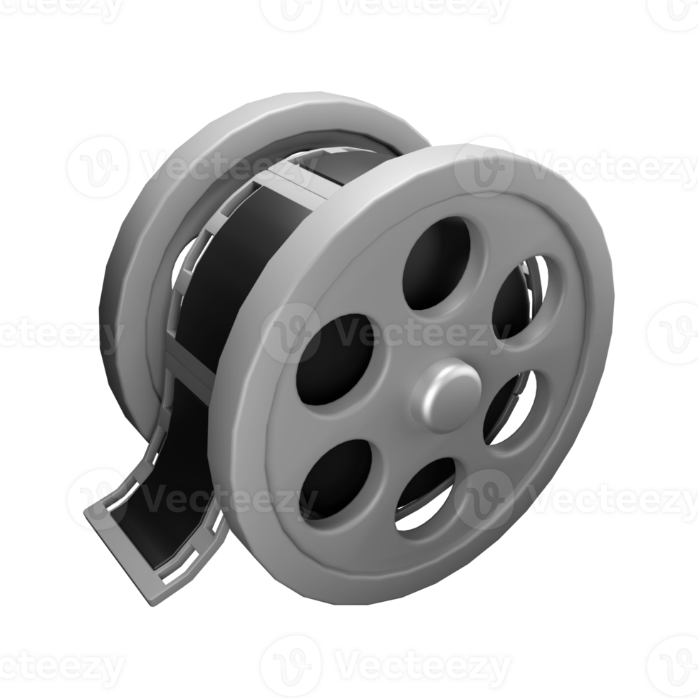 3d icon render of photo film roll png