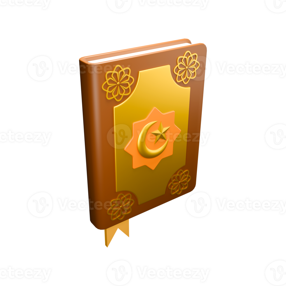 3d icon render of Koran for muslim png