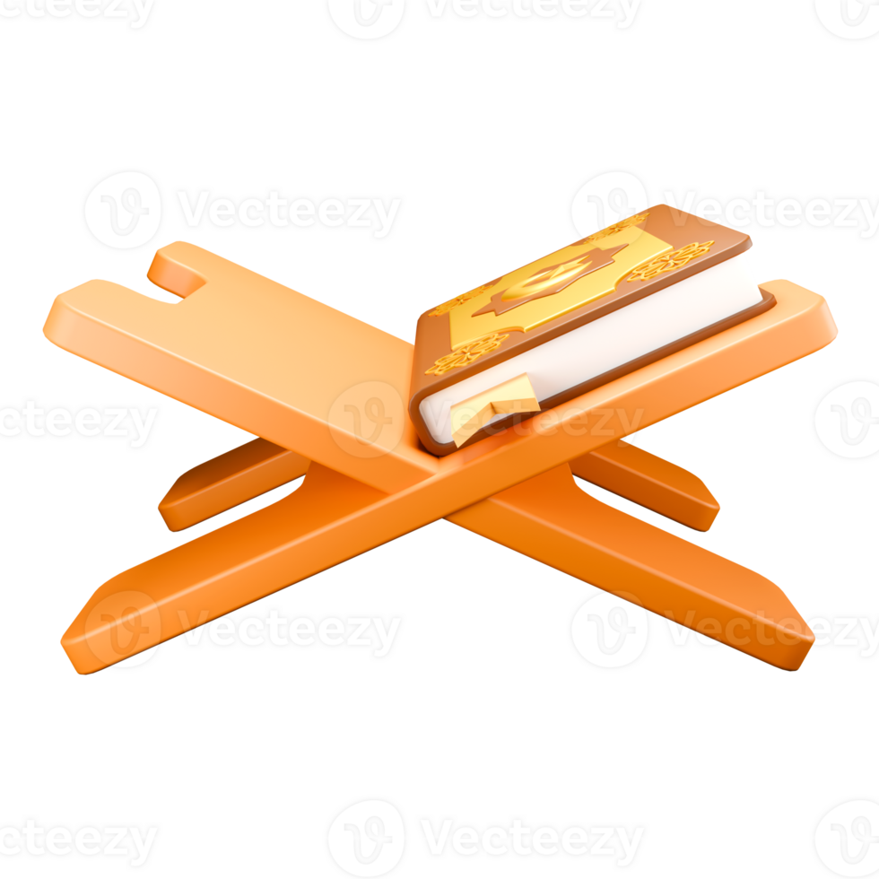 3d render illustration of Koran on the Koran buffer png