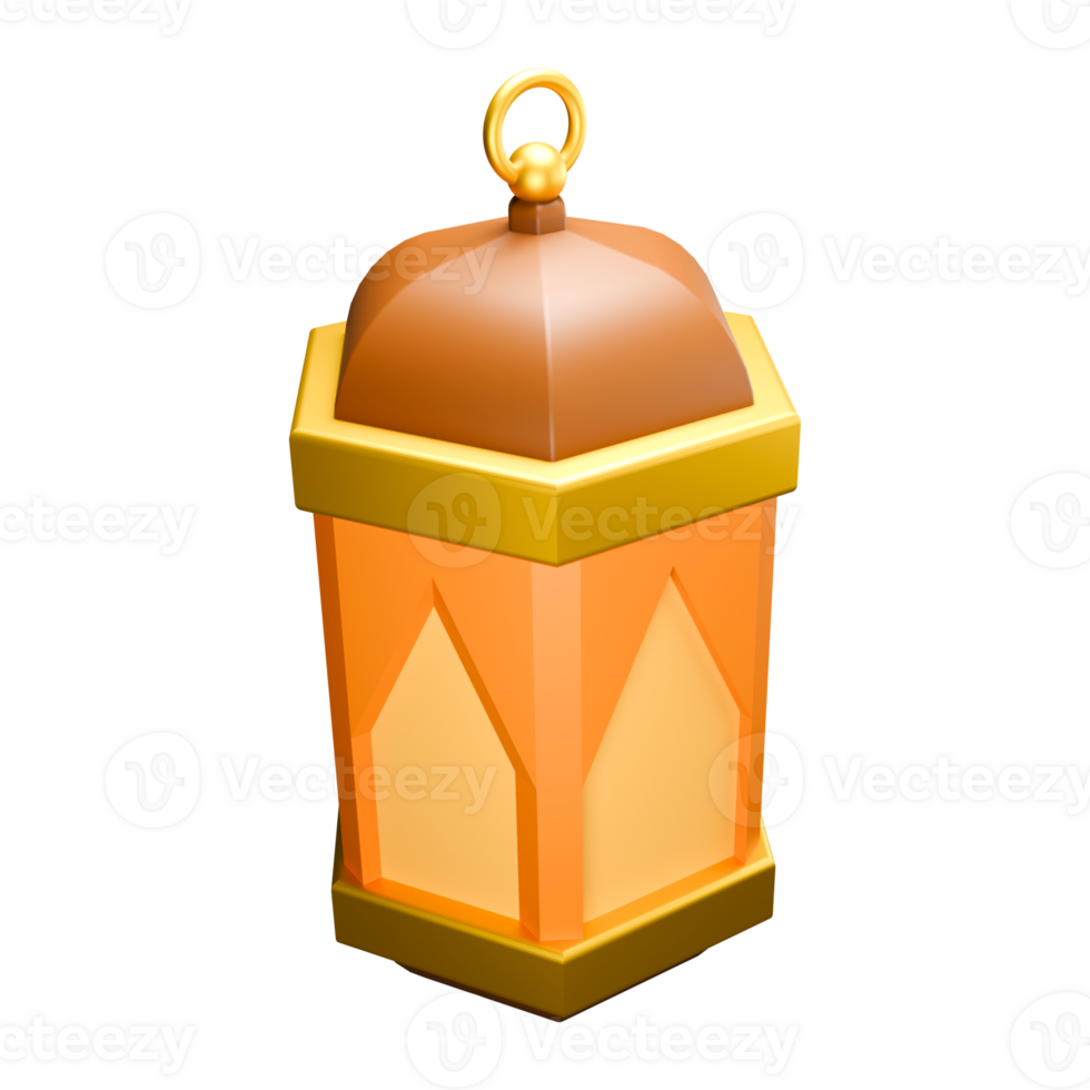 3d icon render islamic lantern for ramadan kareem png
