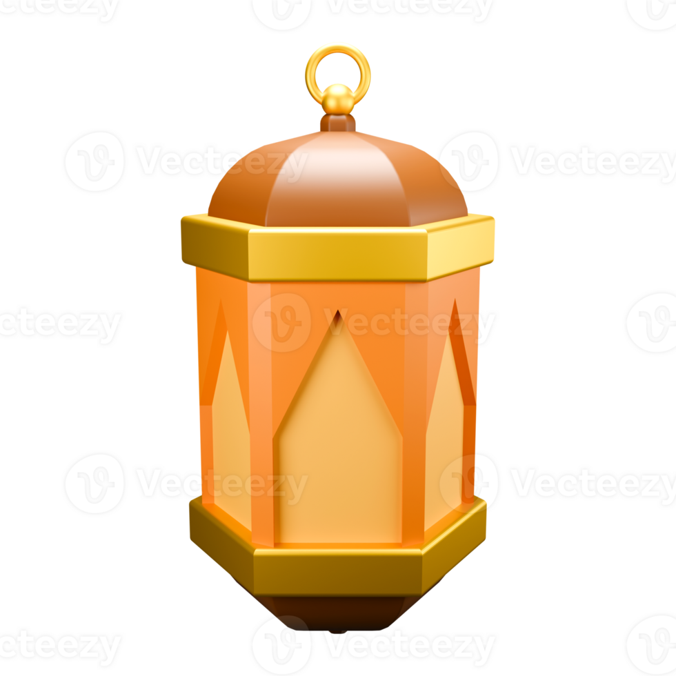3d illustration of Islamic lantern in eid al-Fitr png