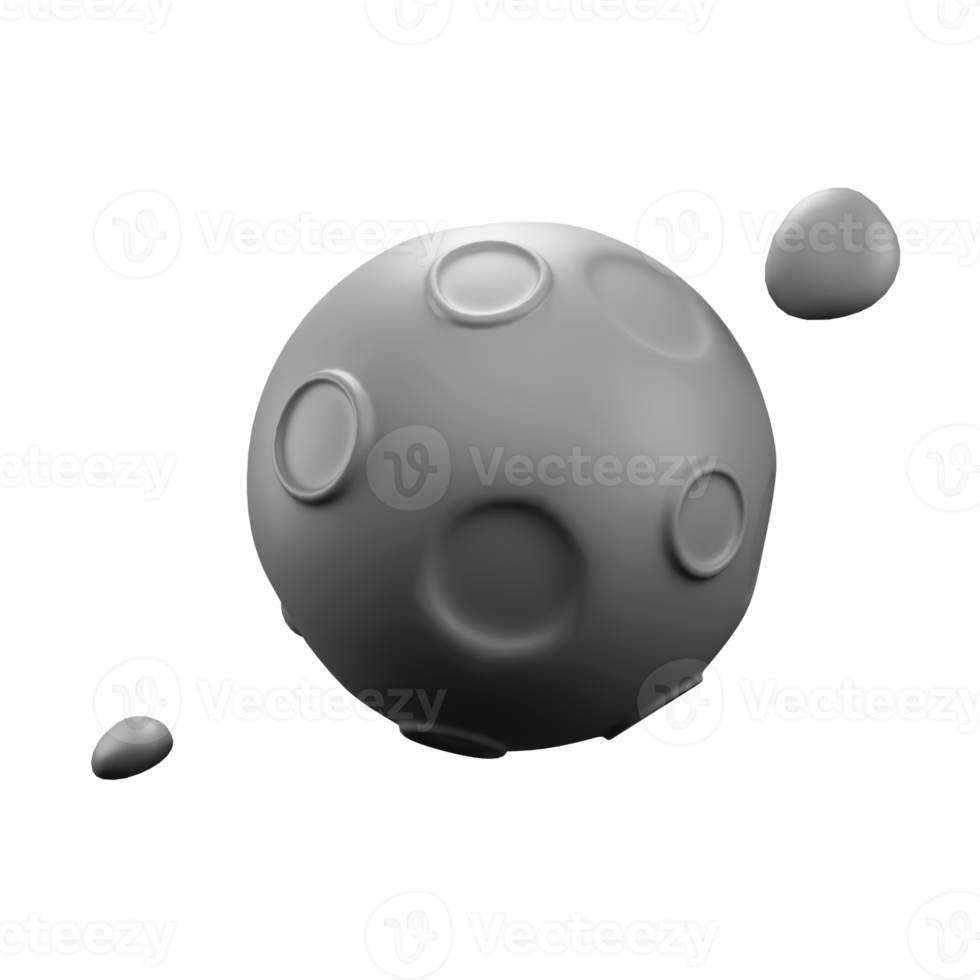 3d render illustration of asteroid png