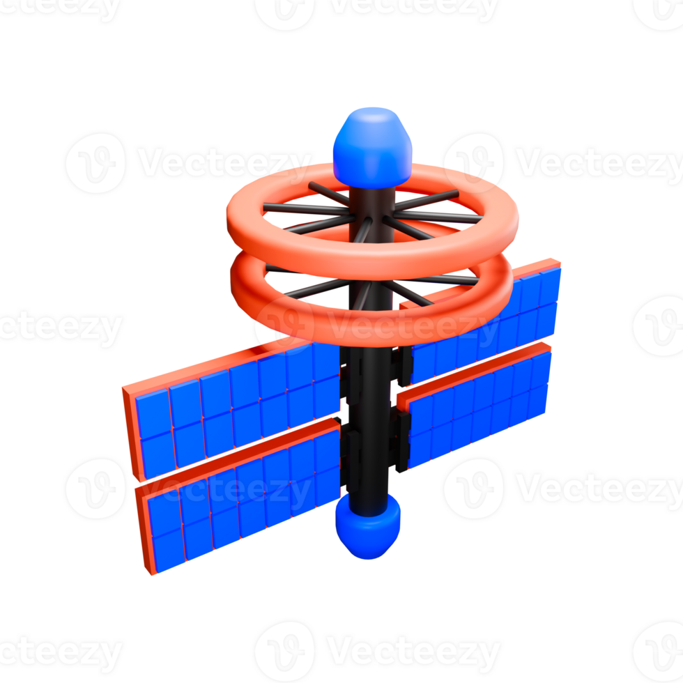 3d rendering illustration of Satria satellite for network connection png