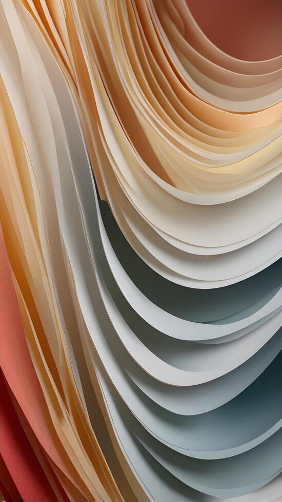 A vertical composition of layered paper sheets in soft gradient colors, providing ample space for text or design elements. photo