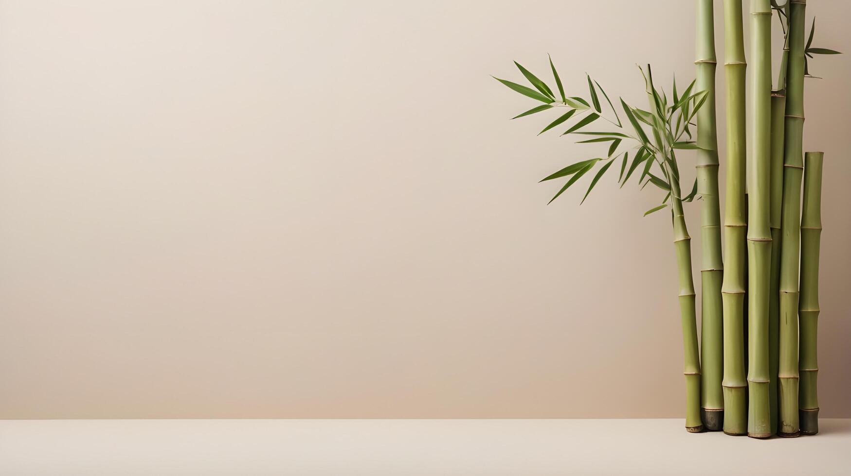 A clean design featuring bamboo stalks on a soft, neutral backdrop, symbolizing resilience and flexibility, with ample space for text placement. photo