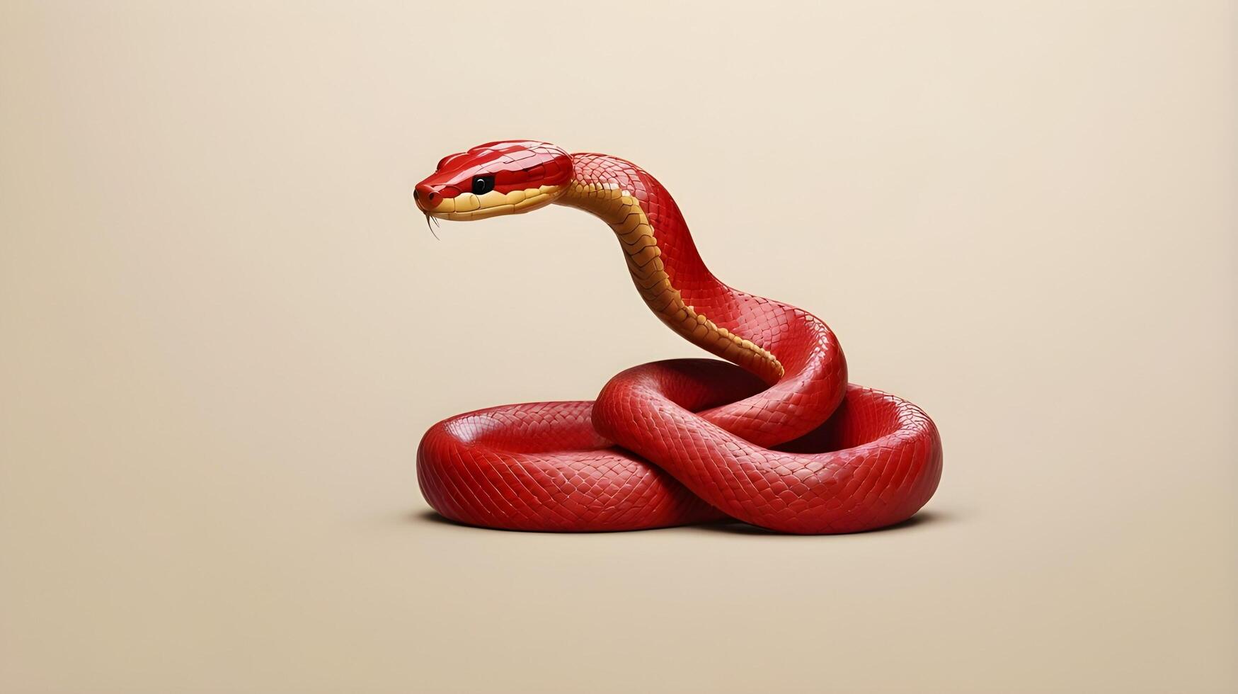 The Chinese Zodiac symbol for 2025, featuring a gold or red snake, set against a plain background with space for text or a logo. photo