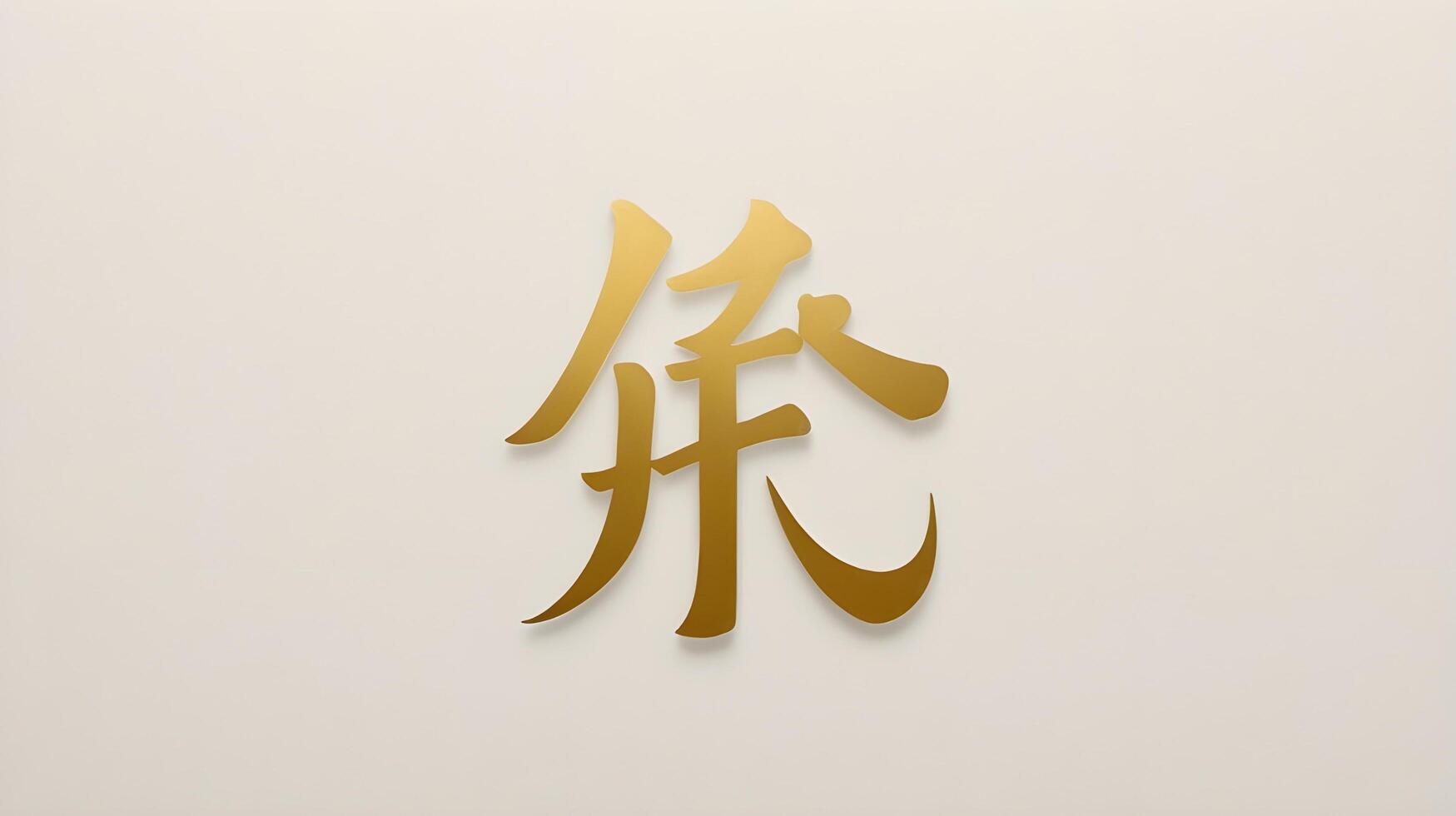 A clean background features the Chinese character for luck, in a delicate gold font, offering space for text or holiday notes. photo