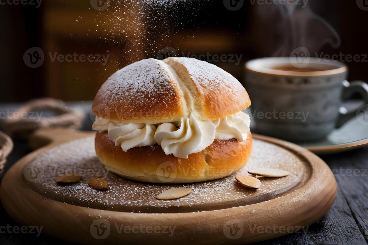 Scandinavian Semla Pastry photo
