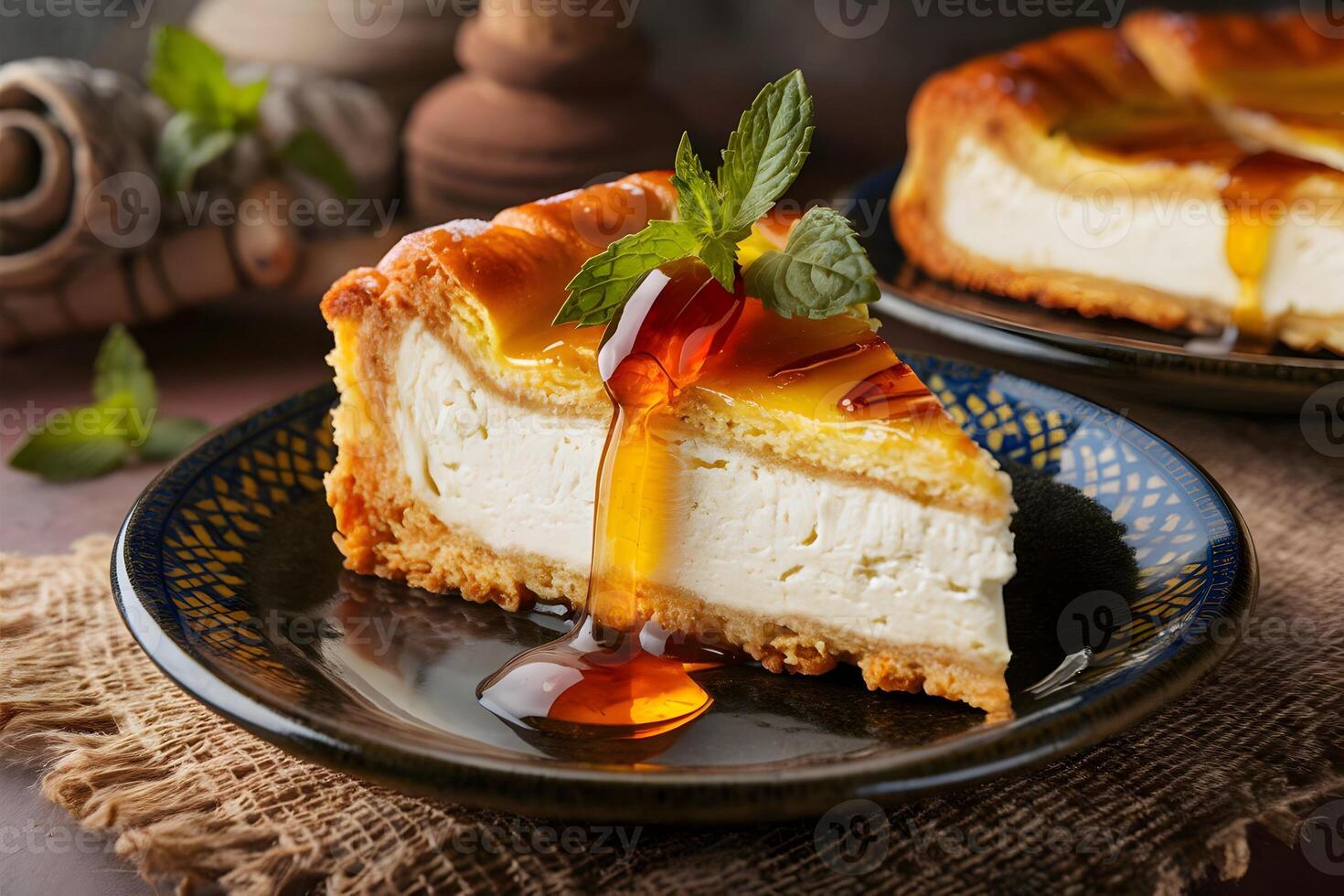 Melopita Slice Close up photo