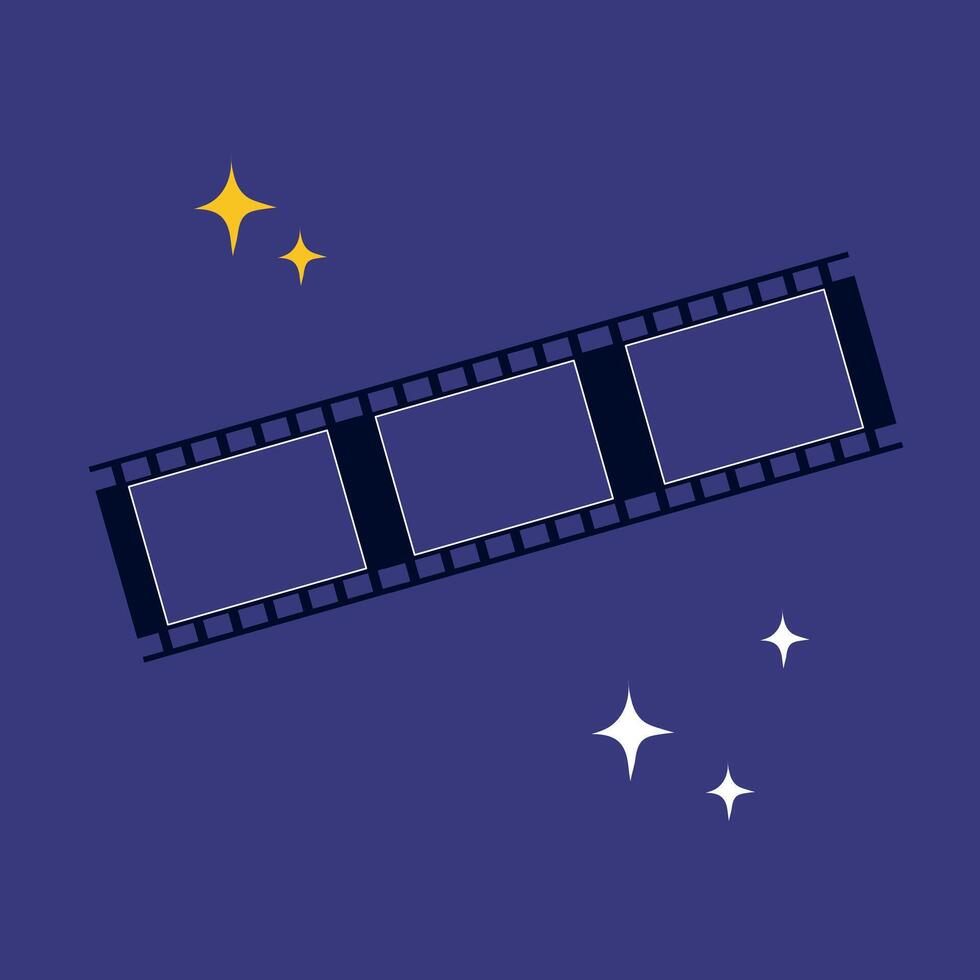 Cinema strip frames in flat design. Analog filmstrip or photo borders. illustration isolated. vector