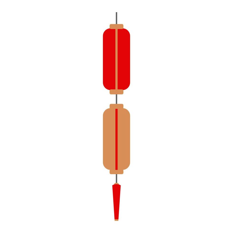 Chinese lanterns in flat design. Red and gold oriental hanging lamps. illustration isolated. vector