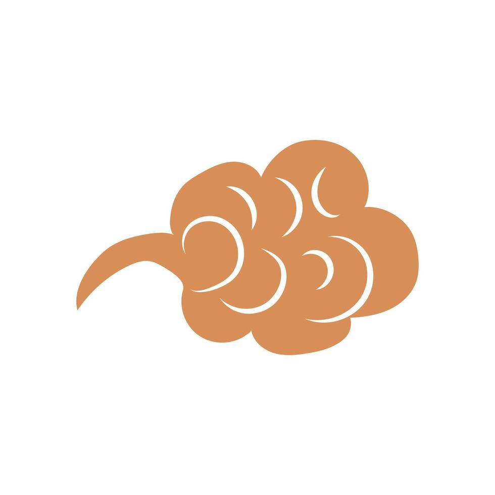 Chinese clouds in flat design. Traditional oriental curve and wave cloudscape. illustration isolated. vector