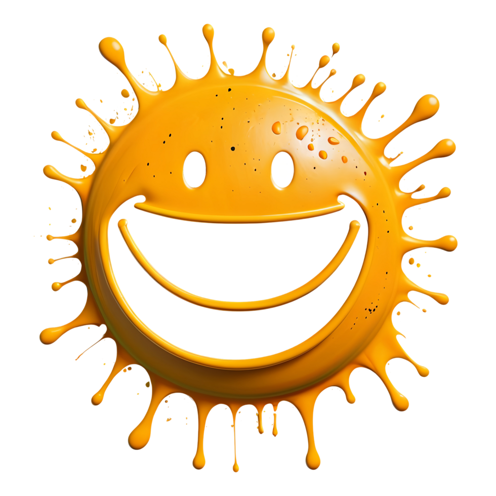 Happy sun cartoon icon on isolated background. png
