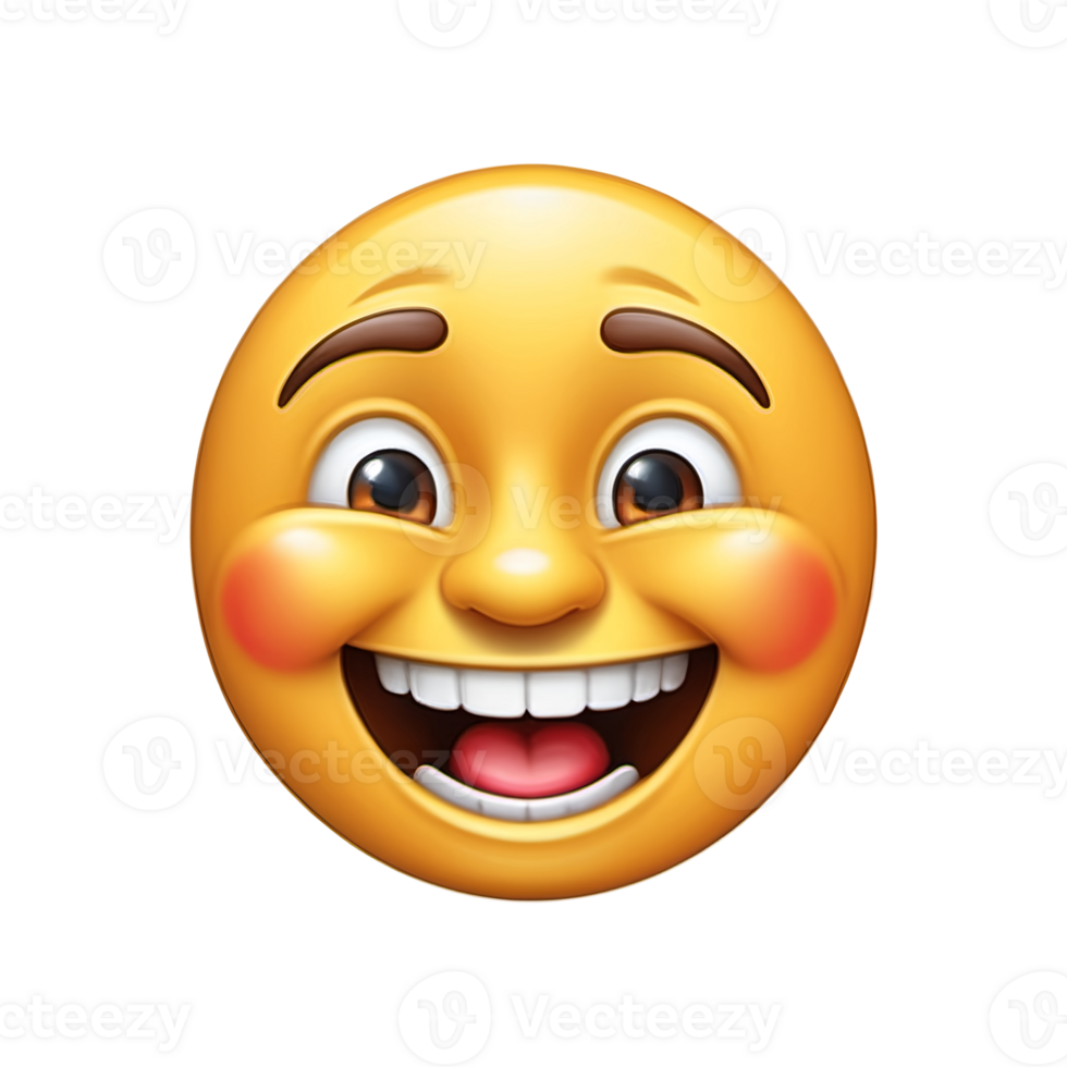 3d smiley face with smile on isolated background png