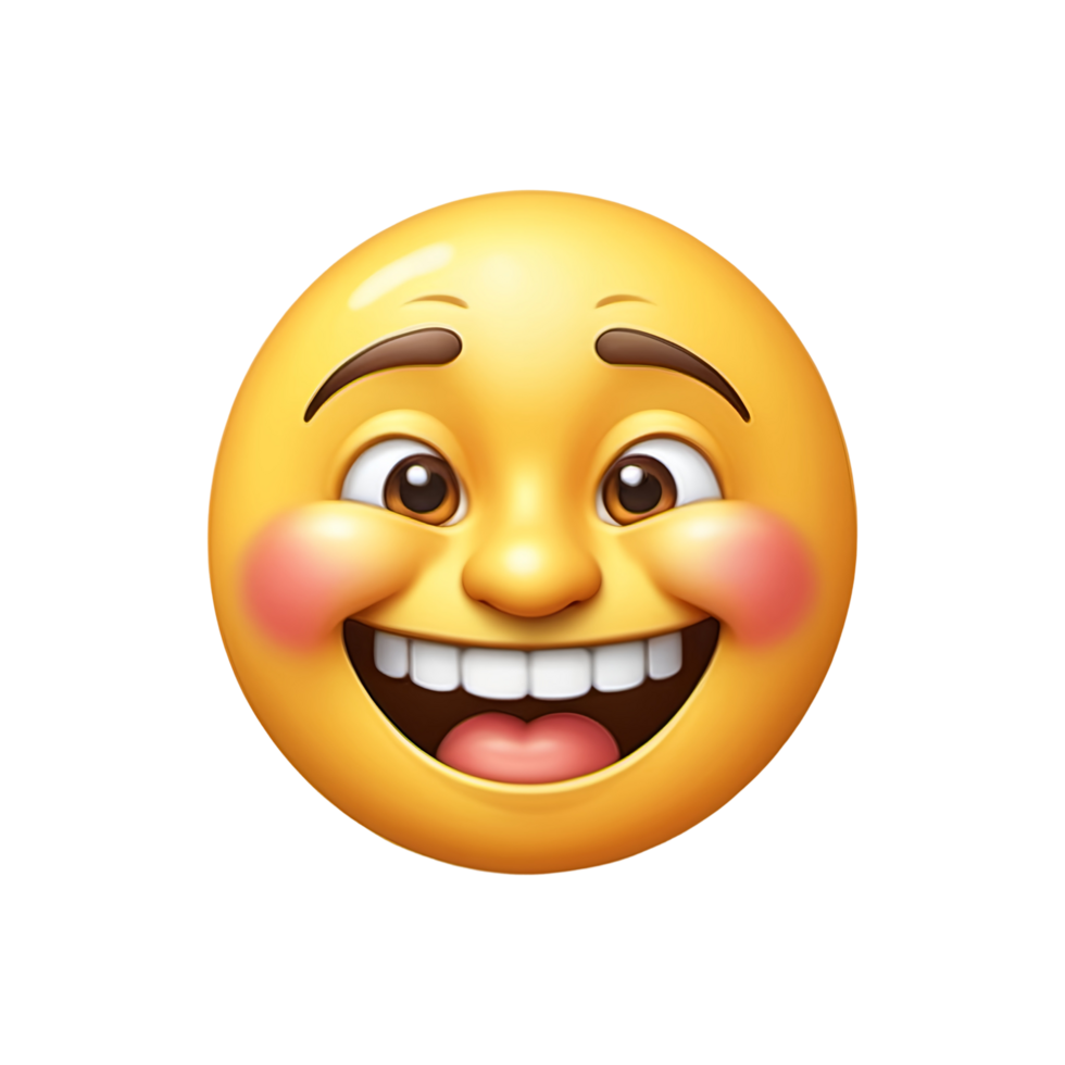 3d smiley face with smile on isolated background. png