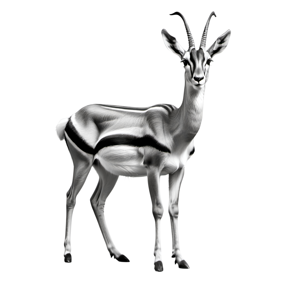 a gazelle standing on a isolated background png