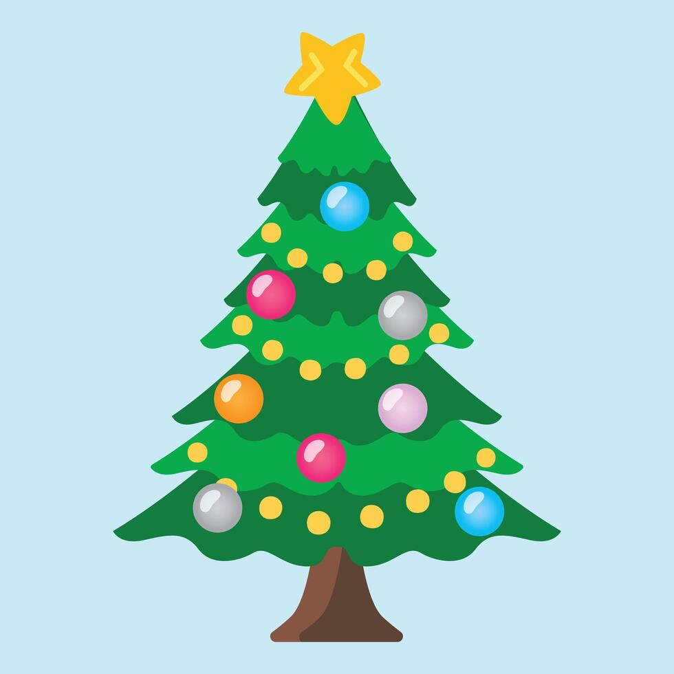 Christmas Tree with Ornaments vector