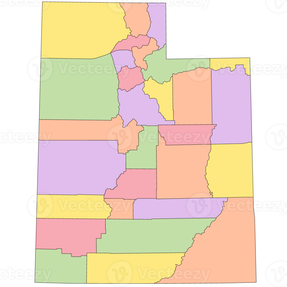 Utah, U.S. state subdivided into 29 counties png