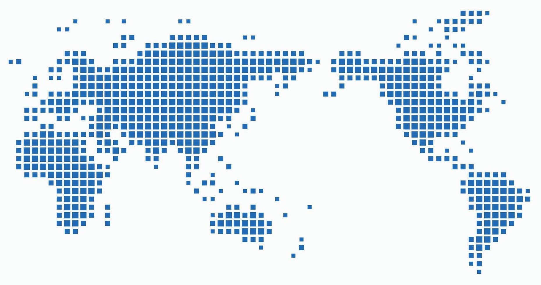 Square world map illustration combines geography. vector