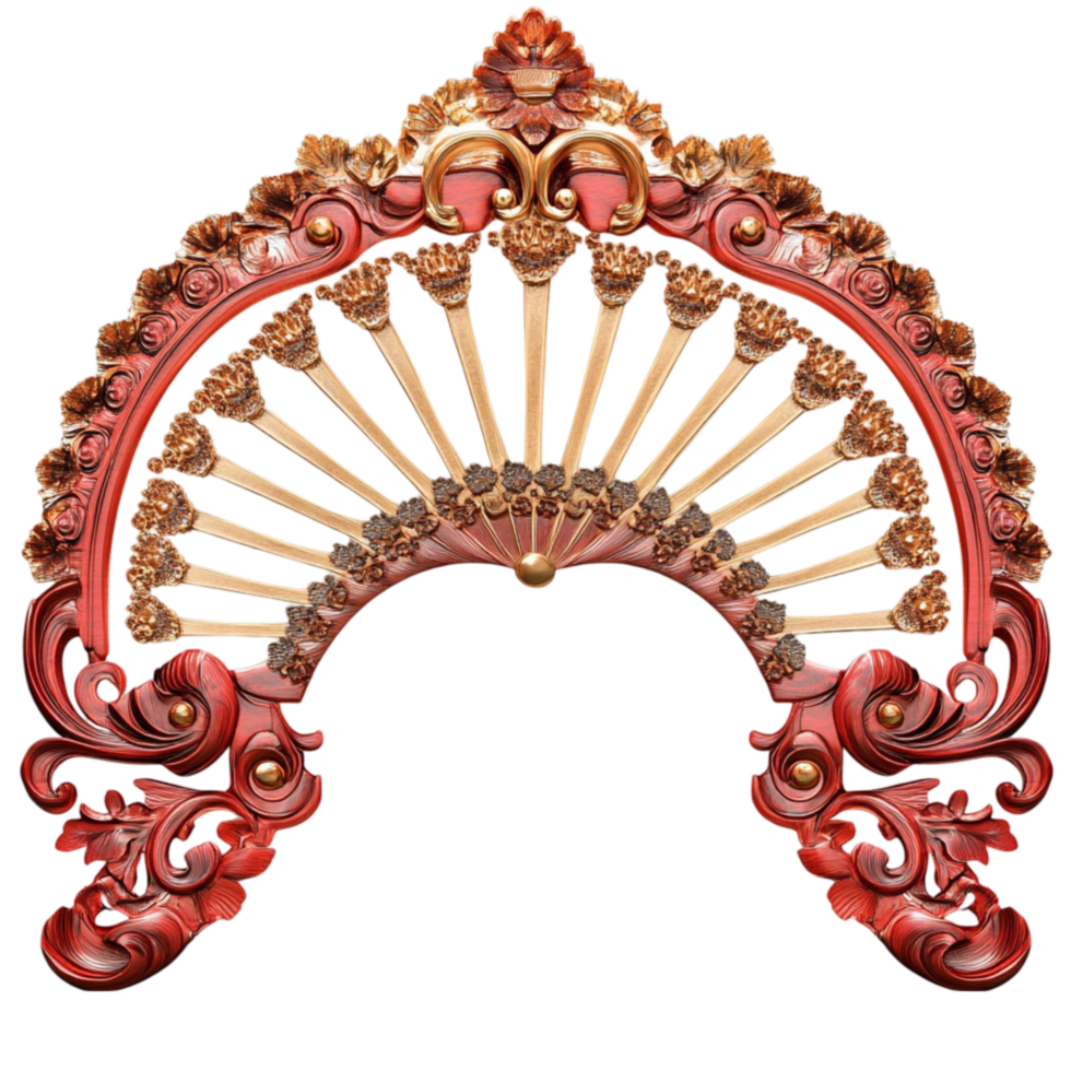 Fan with Ornate Designs png