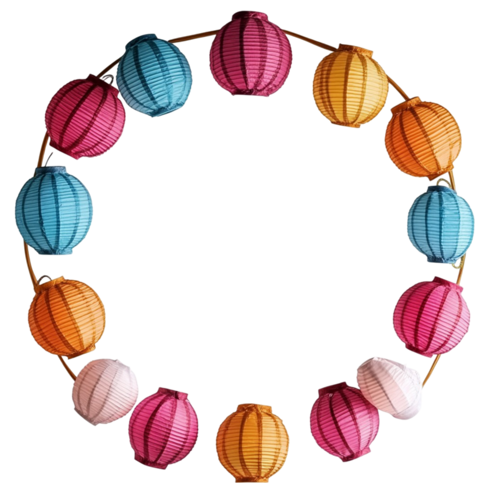 Multicolor Lantern Garland png