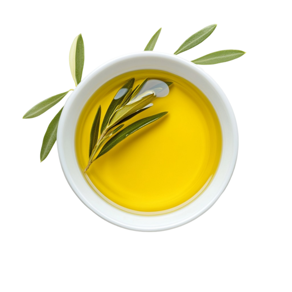 Olive Oil in a Bowl with Olive Branch png