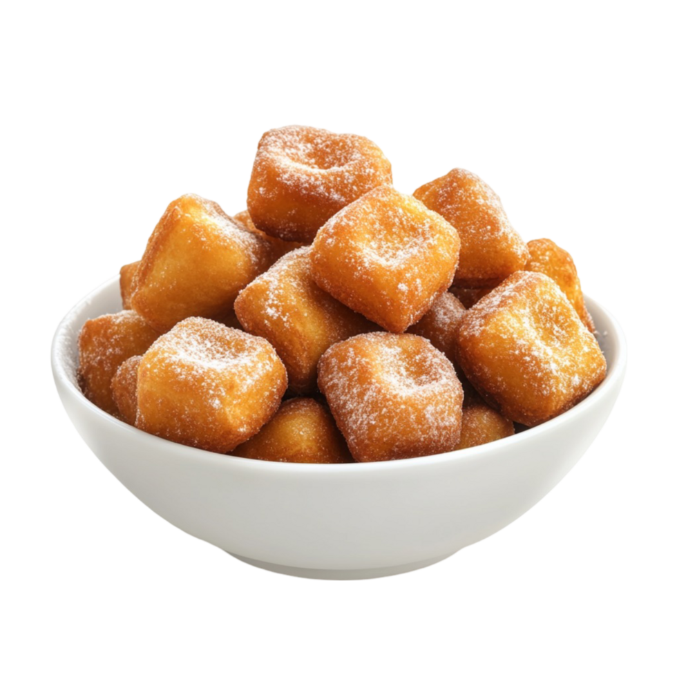 Bowl of Sugar Coated Donuts png