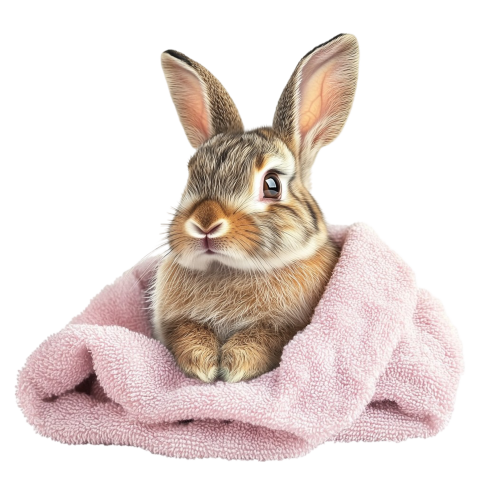 Rabbit in Pink Blanket png
