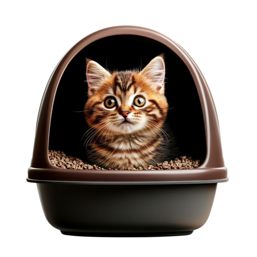 Kitten in Litter Box png
