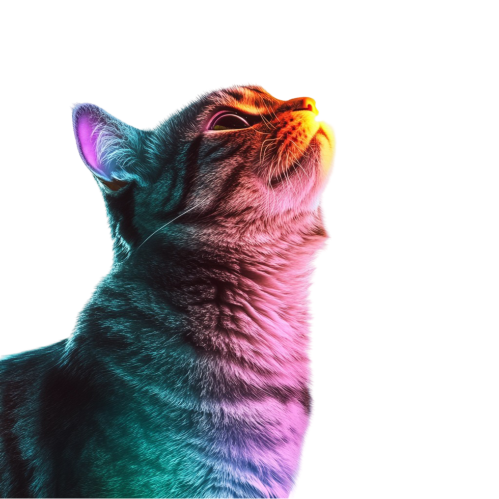 Cat Looking Up at the Sky png