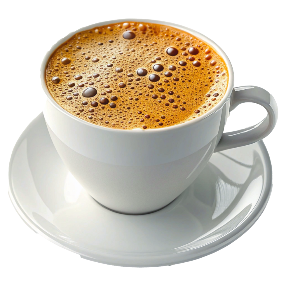 Coffee Cup Espresso Frothy Surface Detailed Close-up Product Photography png