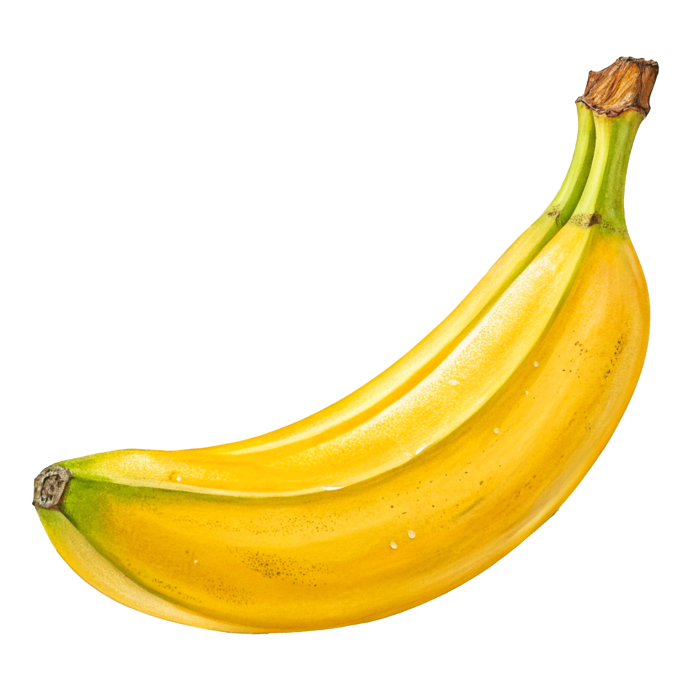 Photorealistic Banana Vibrant Yellow Glossy Skin High-Resolution Food Photography png